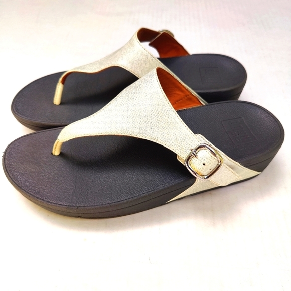 Fitflop Shoes - FitFlop The Skinny Silver Slides Slipper Flip Flops Thong Womens Sandals Size 9